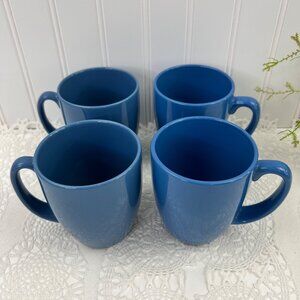 Corelle Stoneware Set of 4 Coffee Tea Mugs 10 Oz Blue
